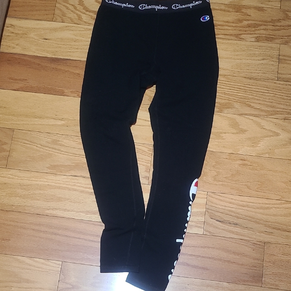 Champion Womens Black Logo Leggings